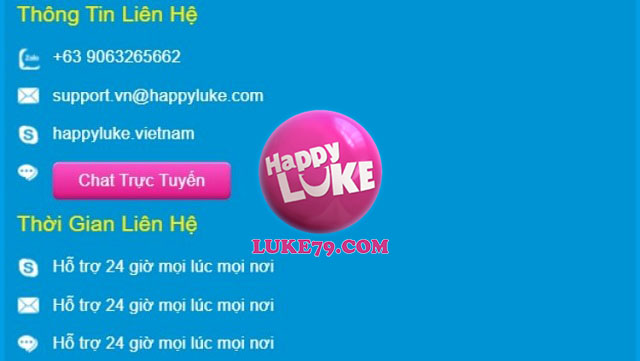 Liên lạc với HappyLuke qua Zalo/Skype